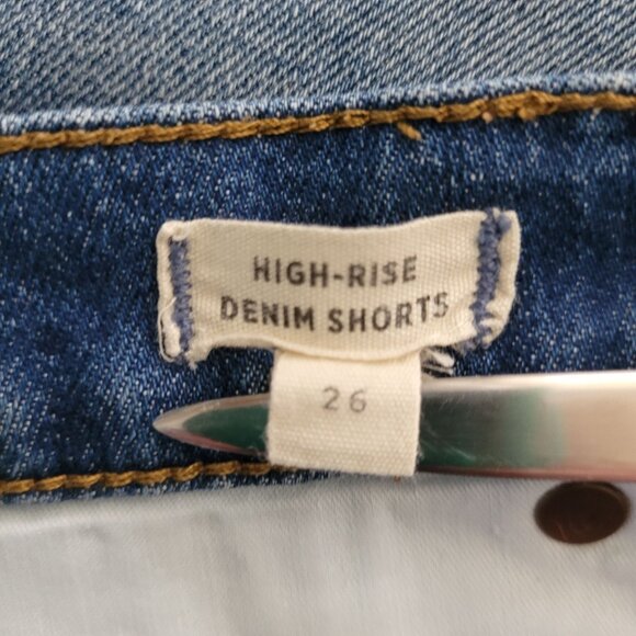 Madewell High-Rise Denim Shorts Erin Wash Cutoff Edition Size 26 Stretch F7019 - Picture 4 of 8